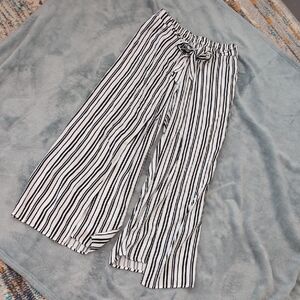 Boom Boom Jeans Black and White Striped Wide Leg Pants